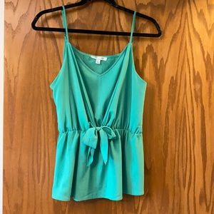tie front peplum tank